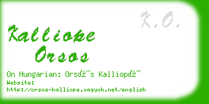 kalliope orsos business card